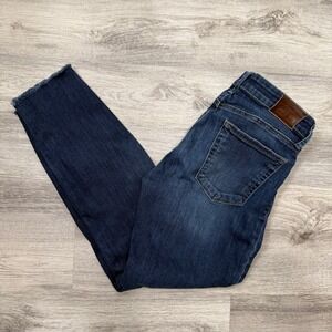 Lucky Brand Women's Ava Dark Wash Skinny Jeans Size 4/27 Frayed Hem Casual Denim
